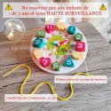 Puzzle horloge 3d en bois apprentissage enfant Montessori