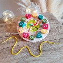 Puzzle horloge girafe 3d en bois gravé avec prénom Ella