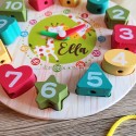 Puzzle horloge 3d en bois apprentissage enfant Montessori