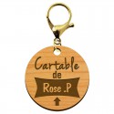 Porte clés prénom d'identification cartable personnalisé mousqueton doré 