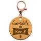 Porte-clé d'identification "Cartable de..." personnalisable mousqueton rose