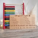 Boulier montessori rouge avec sa plaque en bois personnalisé