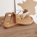 Guillotine à saucisson avec plateau rond en bois personnalisé initiale et coeur