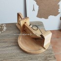 Coupe saucisson en bois personnalisé avec plateau rond et poignée