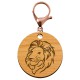 Porte-clé personnalisable avec Lion et mousqueton rose
