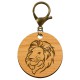 Face avant du porte clé lion avec mousqueton couleur bronze