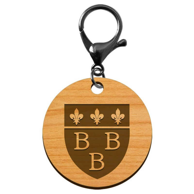 Porte-clé ville de Trèbes 3B bois personnalisé mousqueton noir