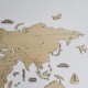 Carte du monde adhésive géante en Français avec les noms des pays en bois gravé