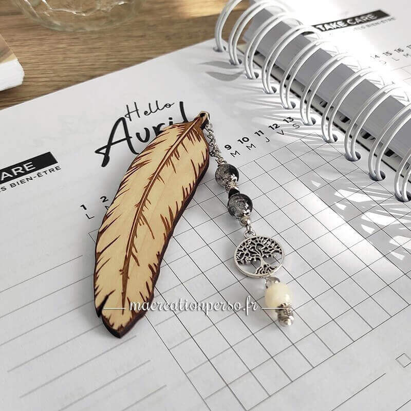 Marque page fait main original avec arbre de vie 