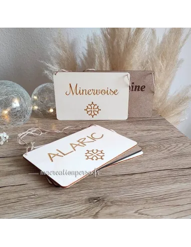 Plaque de porte chambre personnalisée gravée en bois clair