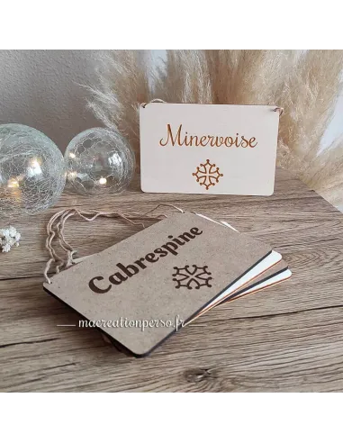 Plaque pour porte de chambre personnalisée en bois avec gravure aux choix