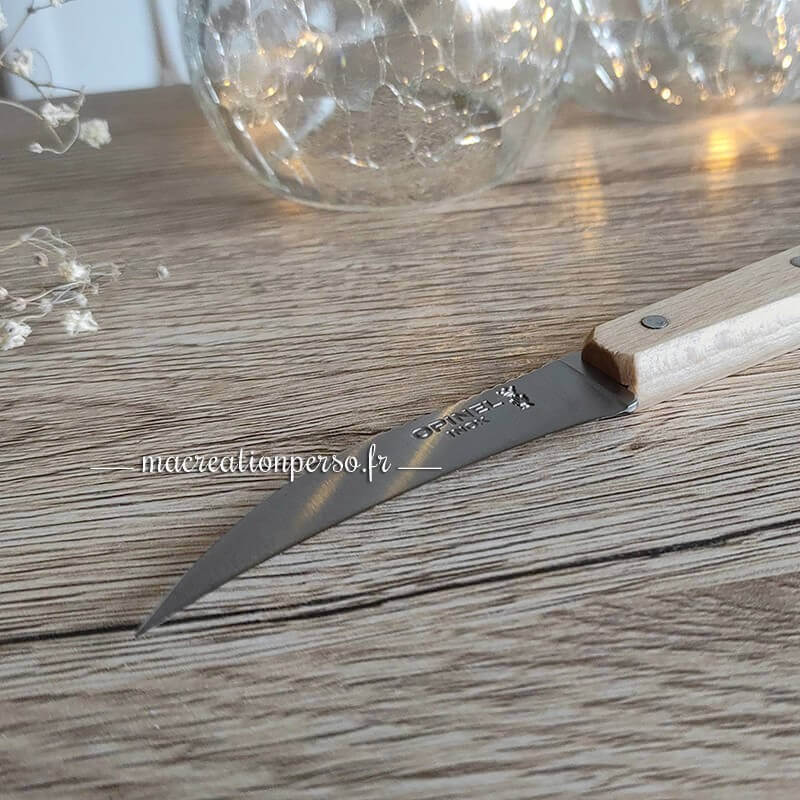 Couteau à légumes Opinel n° 114 gravé avec lame acier inoxydable courbe