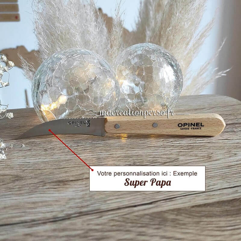 Couteau à légumes Opinel n° 114 gravé sur lame acier inoxydable