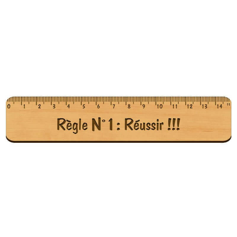 Règle personnalisée artisanale en bois - 151 x 30 mm - macreationperso