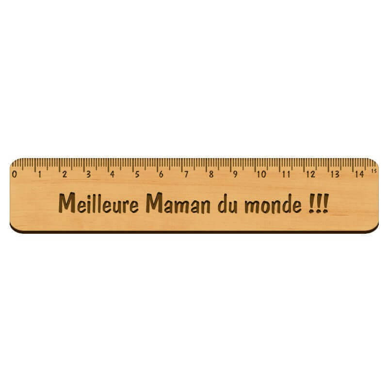 Règle personnalisée artisanale en bois - 151 x 30 mm