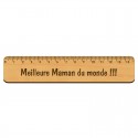 Règle personnalisée artisanale en bois - 151 x 30 mm