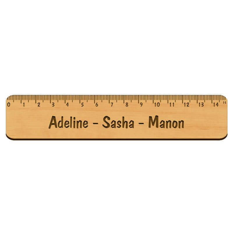 Règle personnalisé prénom Adeline Sasha Manon en bois