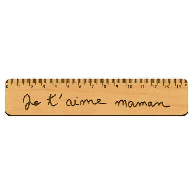 Règle personnalisé avec dessin ou écriture - Artisanale en bois - 151 x 30 mm - macreationperso