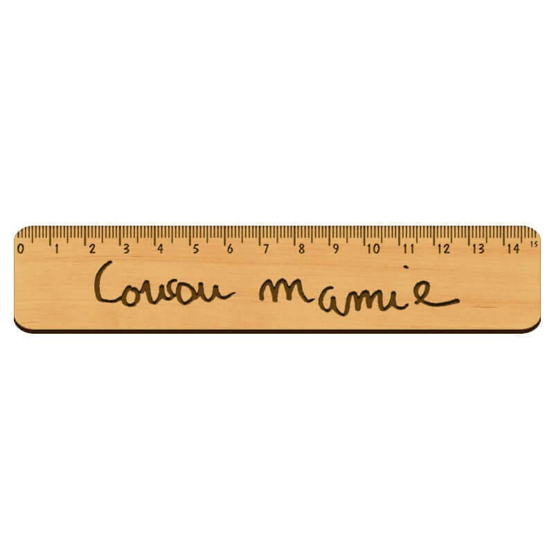 Règle personnalisable avec dessin ou écriture en bois - 151 x 30 mm 