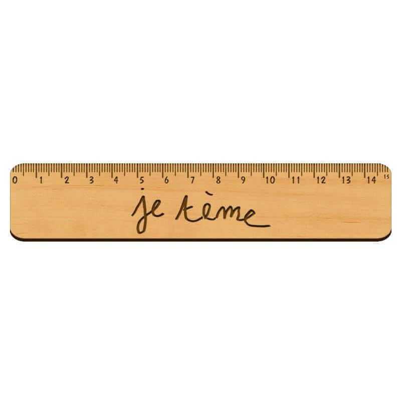Règle en bois gravée personnalisée avec dessin