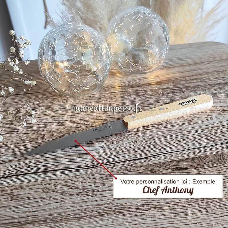 Couteau cranté Opinel  n° 113 à graver sur lame inox