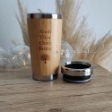 Thermos isotherme alimentaire mug café thé repas chaud personnalisé en bambou