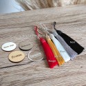 Matière bois pompoms colorés au choix du marque page papillon