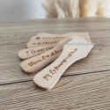 Spatule à raclette en bois personnalisée texte gravé