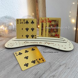 Porte carte à jouer en bois personnalisé