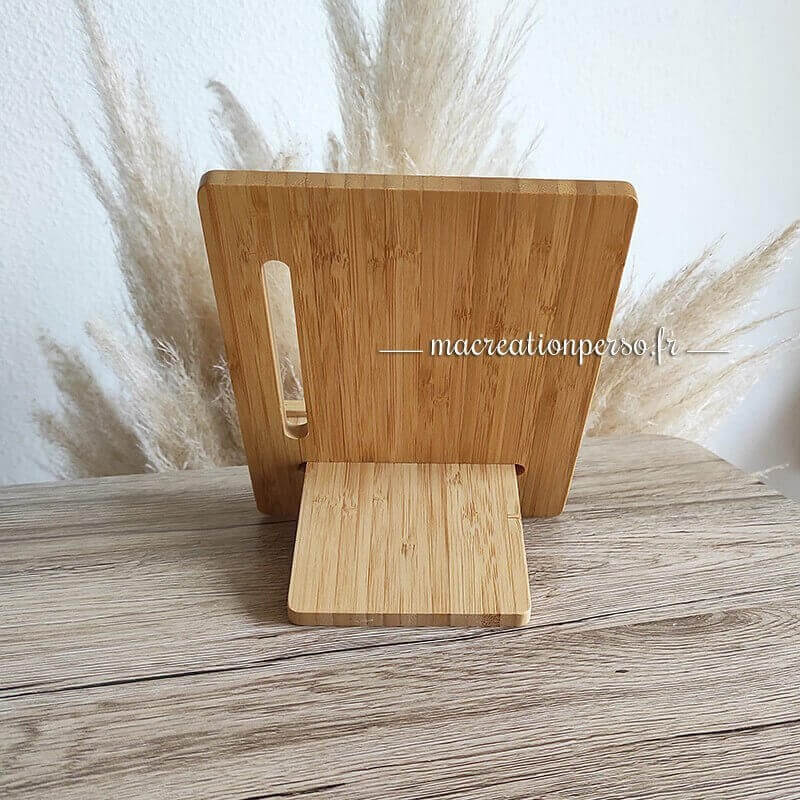 Support de tablette bambou personnalisable sur pied