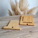 Support tablette personnalisé sur pied démontable en bois de bambou
