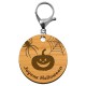 Porte-clé Halloween personnalisé en bois "Joyeux Halloween" mousqueton argenté