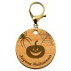 Porte-clé Halloween personnalisé en bois "Joyeux Halloween" mousqueton doré