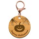 Porte-clé Halloween personnalisé en bois "Joyeux Halloween" mousqueton rose