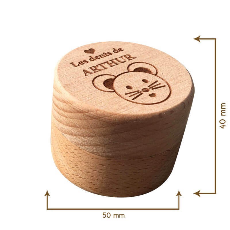 Dimensions de la boîte à dents de lait personnalisée - 50 x 40 mm