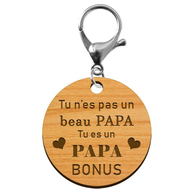 Personnalisé SUPER PAPA/Papa en bois Rectangle Porte-clés cadeau fait main fête des pères 