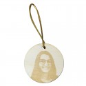 Photo Gravure avec un visage sur boule plate - Noir & Blanc brillant - 50 mm - ma creation perso
