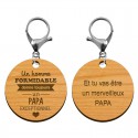 Recto verso porte-clé PAPA personnalisé  "Un homme formidable donne un PAPA exceptionnel" 