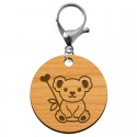 Porte clé koala en bois à personnaliser mousqueton argent