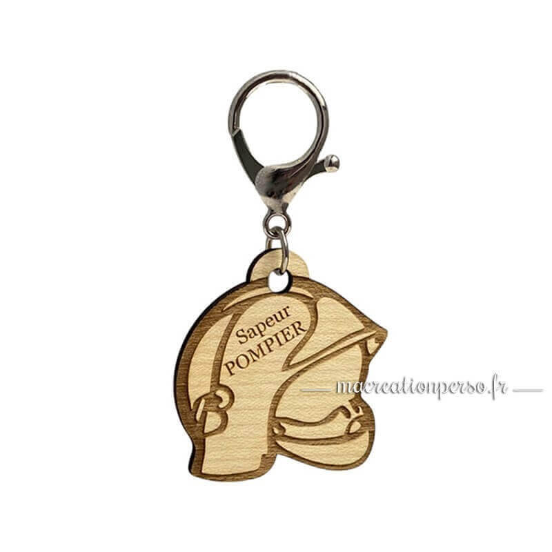 Porte-clé casque de pompier personnalisé