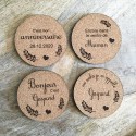 Quatres Cartes étapes bébé personnalisées en liège pour enfant - ma creation perso