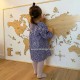 Planisphère carte du monde bois à personnaliser