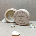 Boite Alliances en Bois Ronde personnalisée - Intérieur & Extérieur - macreationperso