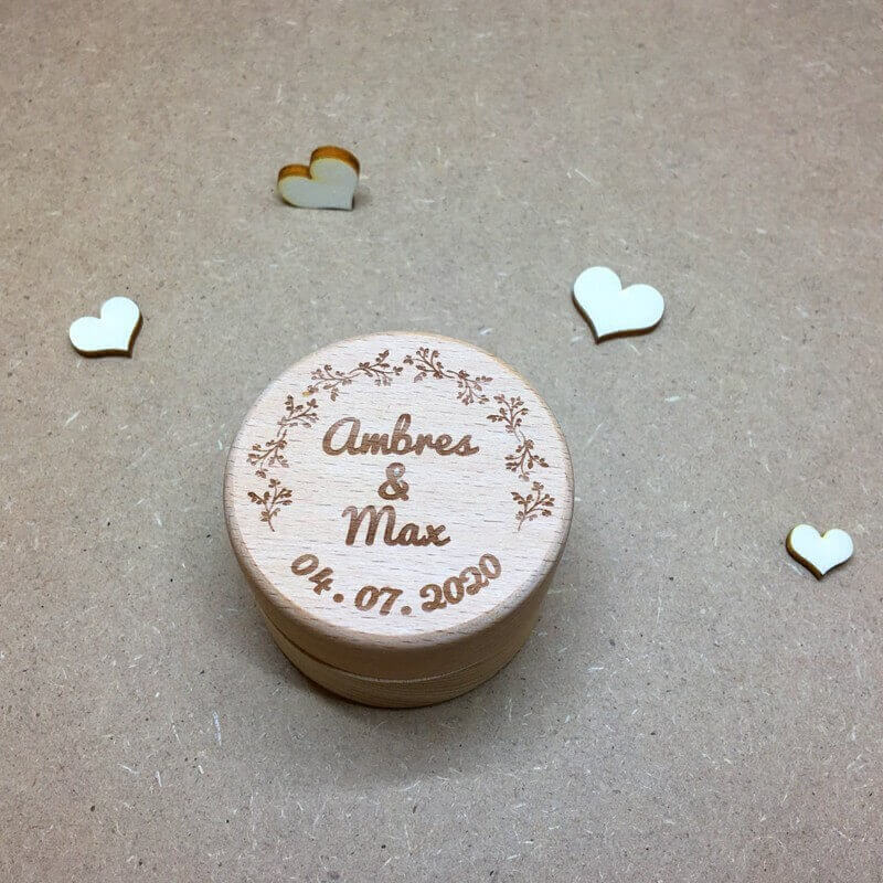 Boite alliance mariage personnalisé en bois