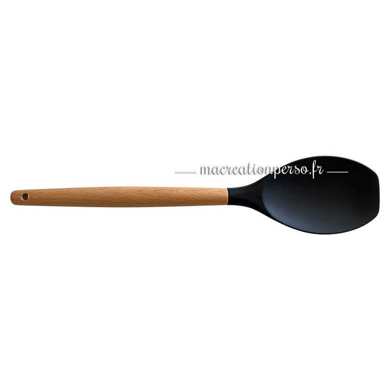Cuillère de service en bois et silicone pour cuisiner