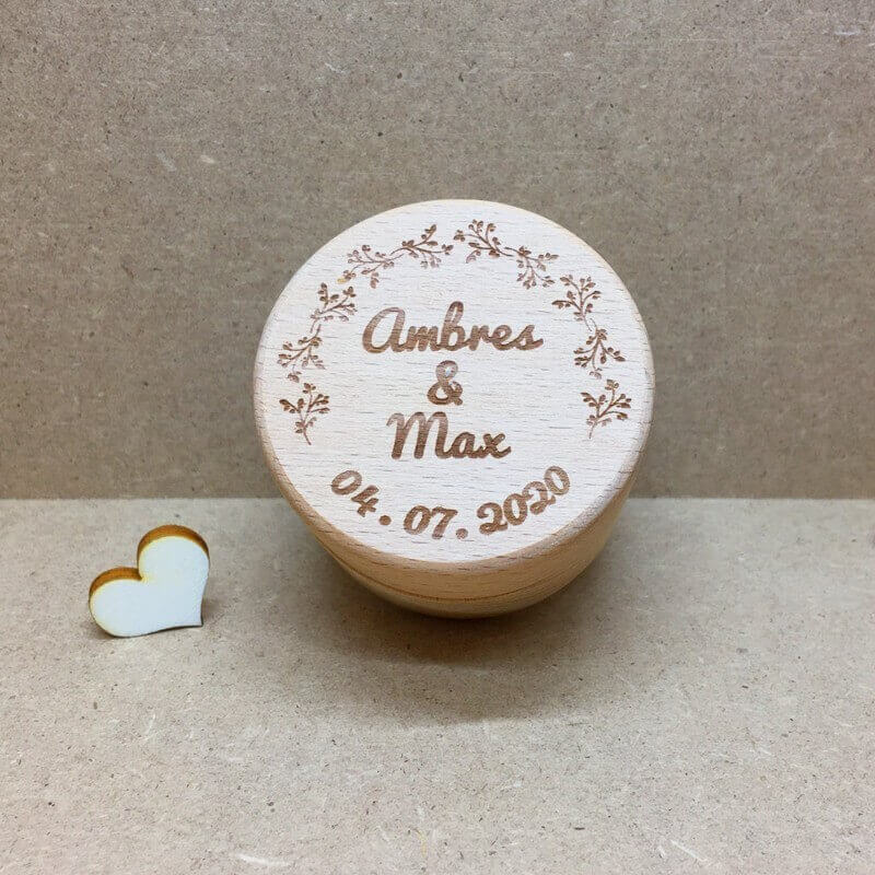 Boite Alliances mariages personnalisées en bois