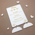 Menu mariage chic personnalisé avec gravure laser