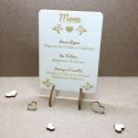 Menu de mariage pas chers en bois gravé