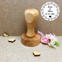 Tampon personnalisé pour Baptême ou Mariage - Tampon floral Prénom et date - macreationperso