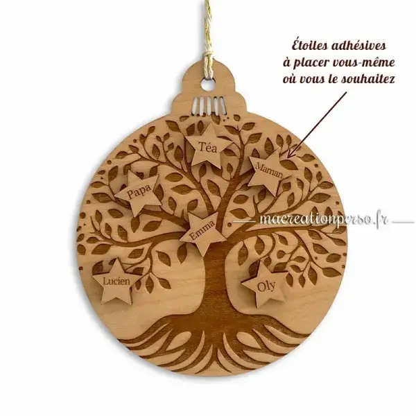 Arbre de vie suspension bois personnalisable avec prénom